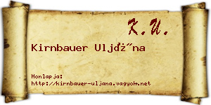 Kirnbauer Uljána névjegykártya
